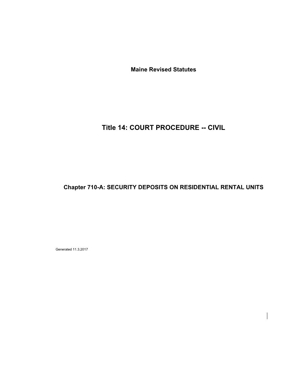 Title 14: COURT PROCEDURE CIVIL