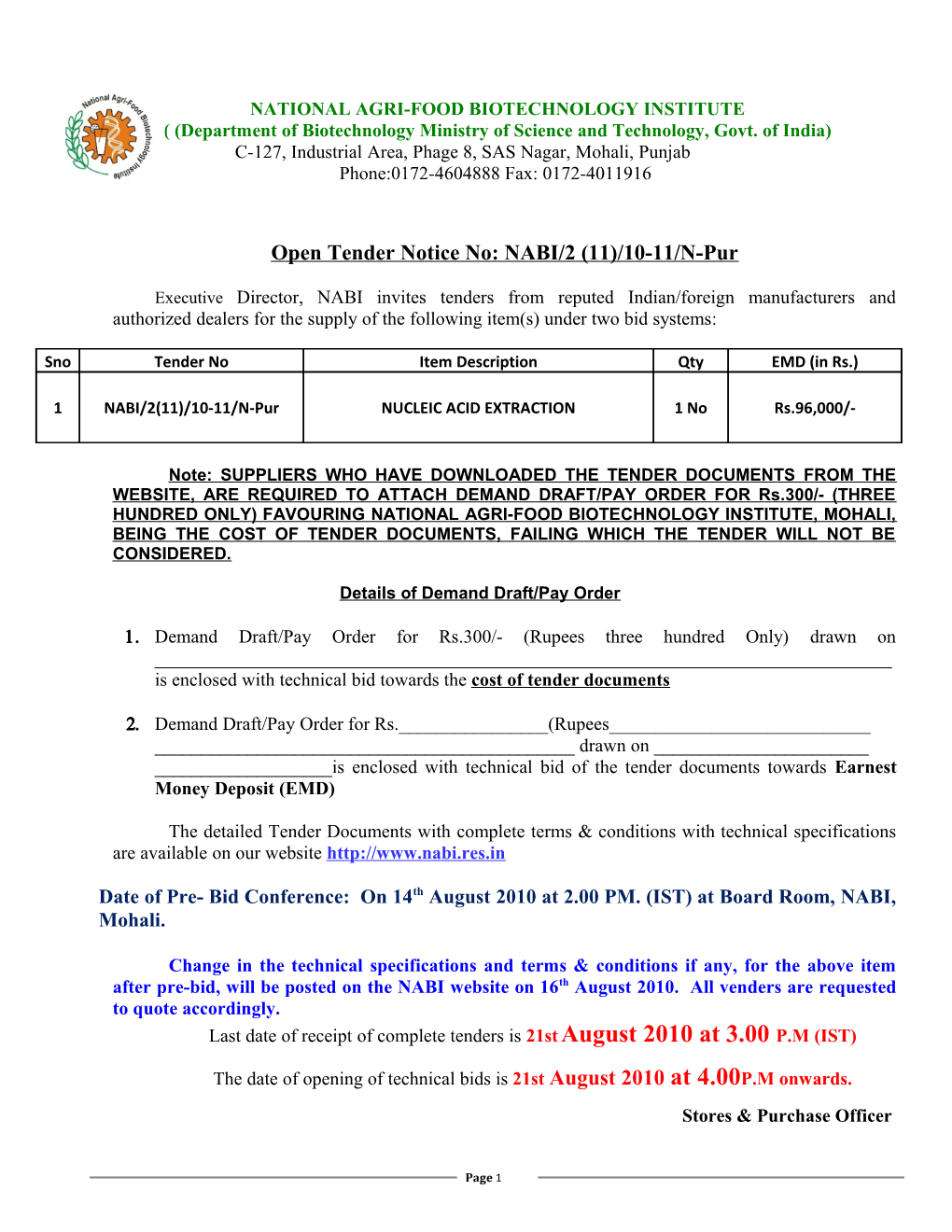 National Agri-Food Biotechnology Institute