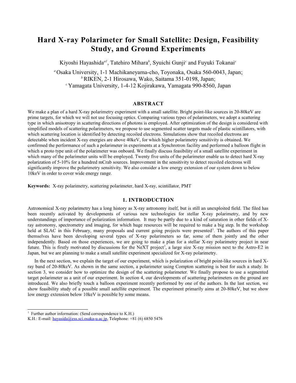 Style Template and Guidelines for SPIE Proceedings