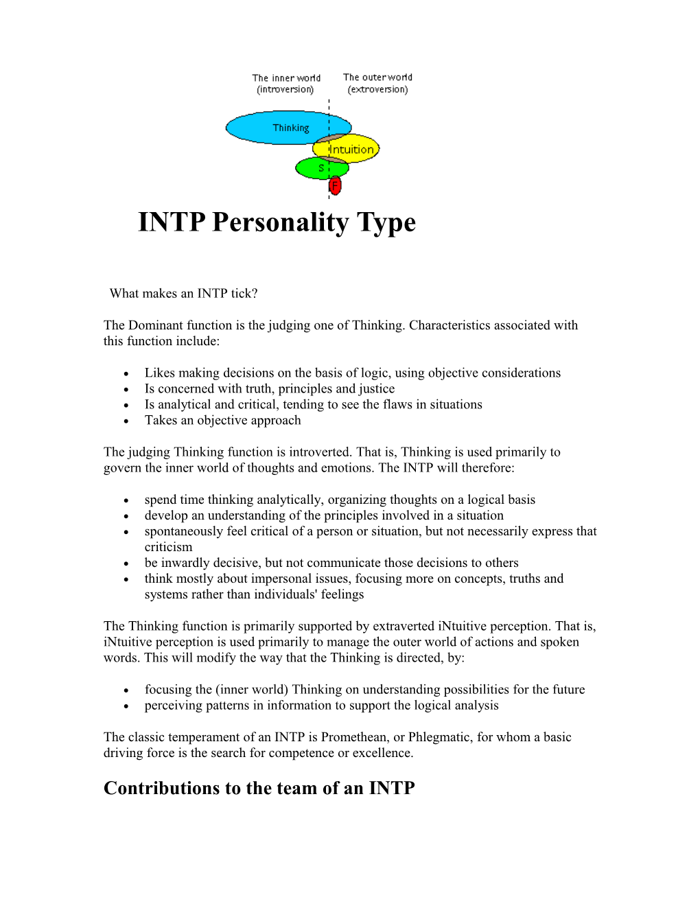 INTP Personality Type