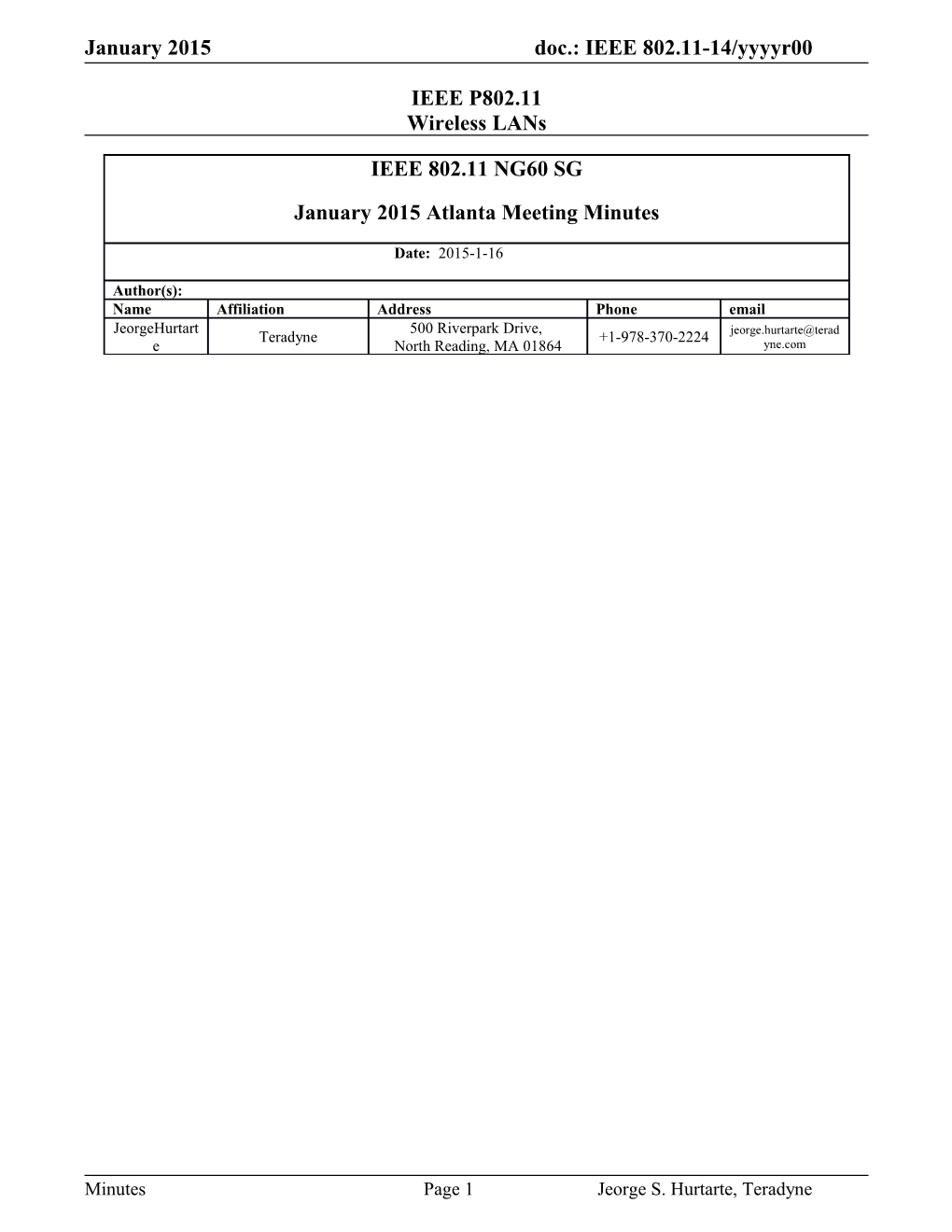 IEEE 802.11 Next Generation 60 Ghz (NG60) Study Group