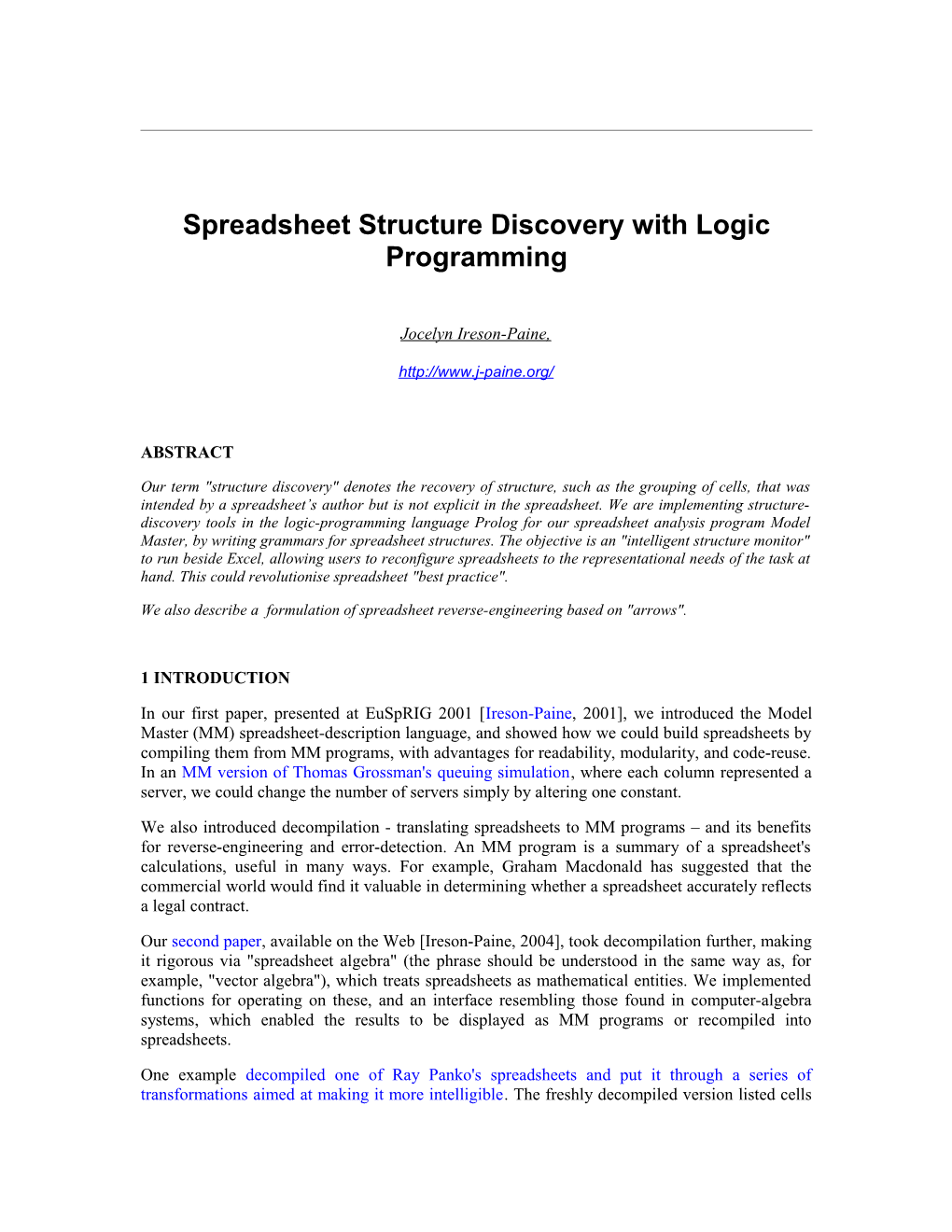 Spreadsheet Structure Discovery with Logic Programming