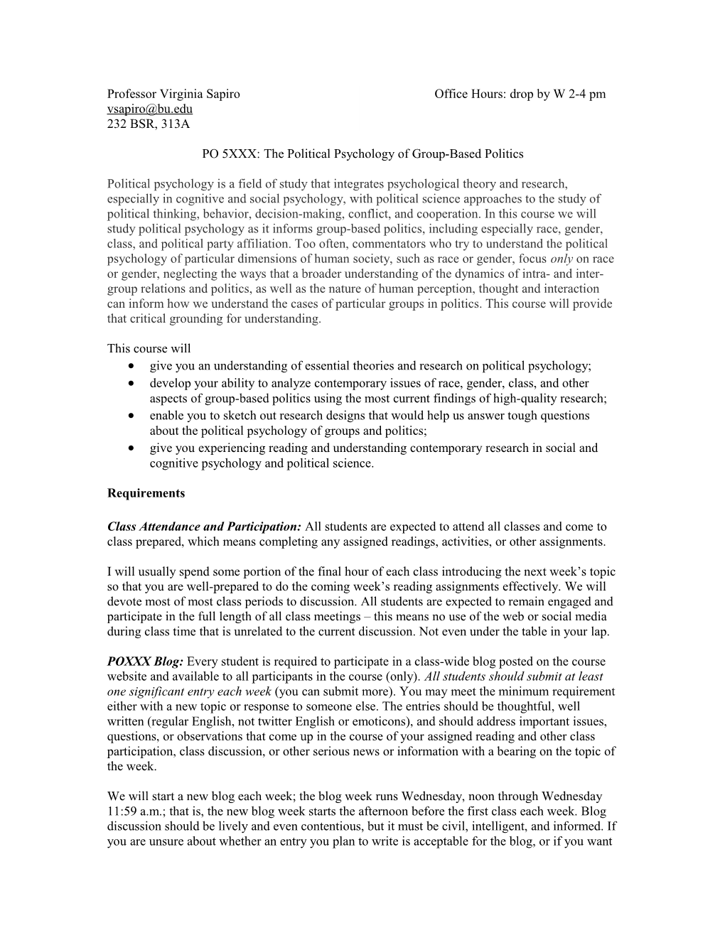 PO 5XXX: the Political Psychology of Group-Based Politics