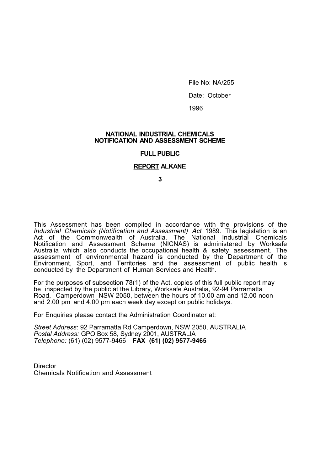 National Industrial Chemicals Notification and Assessment Scheme s46