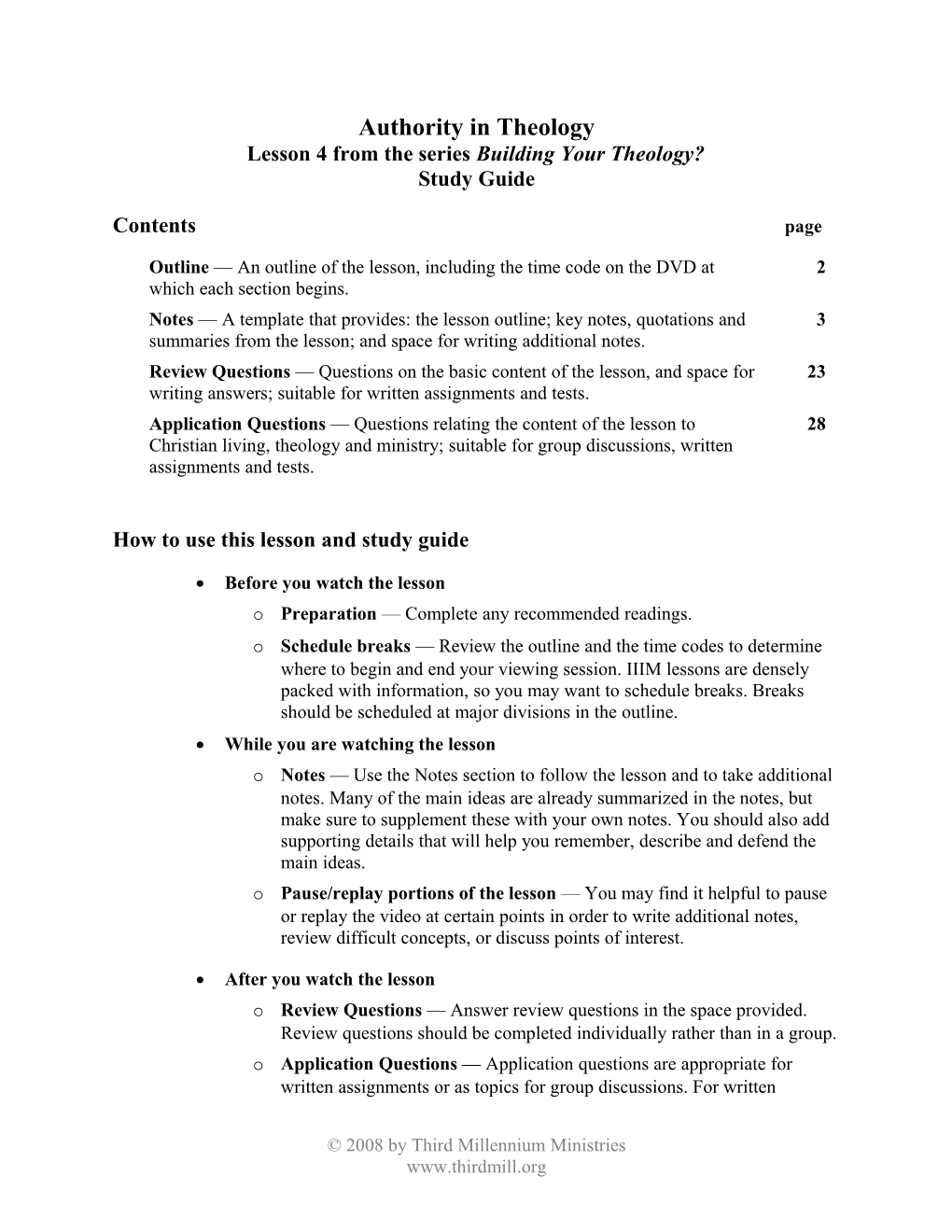 Lesson 4 from the Series Building Your Theology?