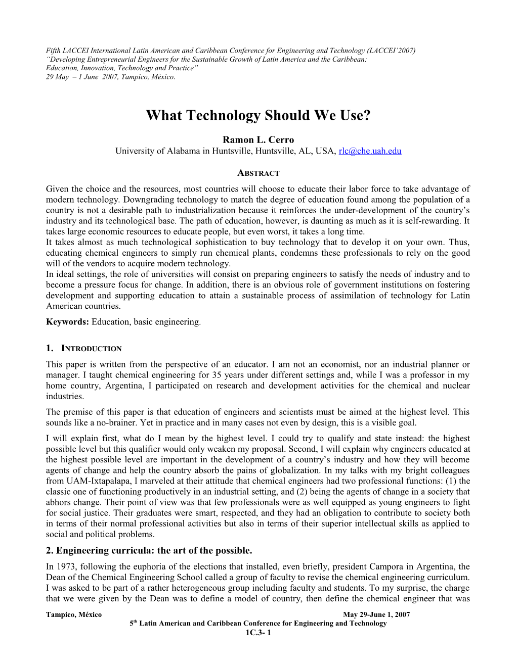 5Th LACCEI International Latin American and Caribbean Conference for Engineering and Technology s1