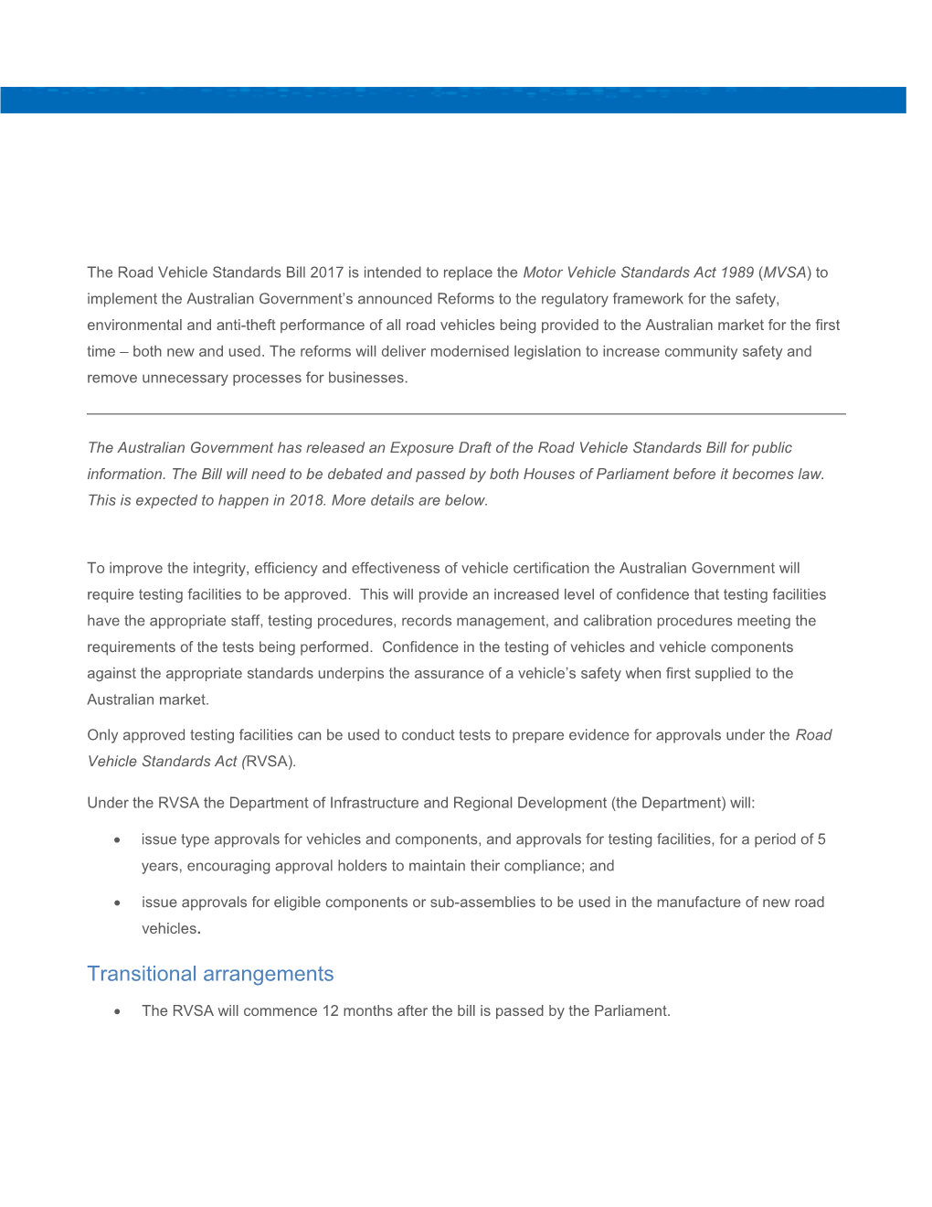 The Australian Government Has Released an Exposure Draft of the Road Vehicle Standards