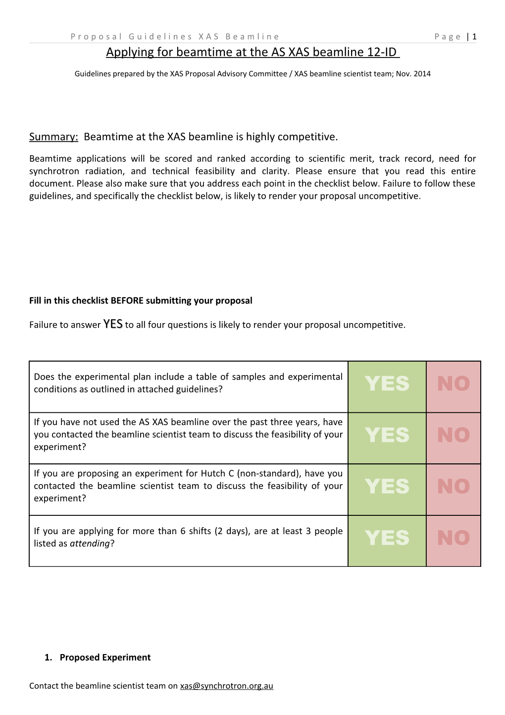 Proposal Guidelines XAS Beamline Page 1