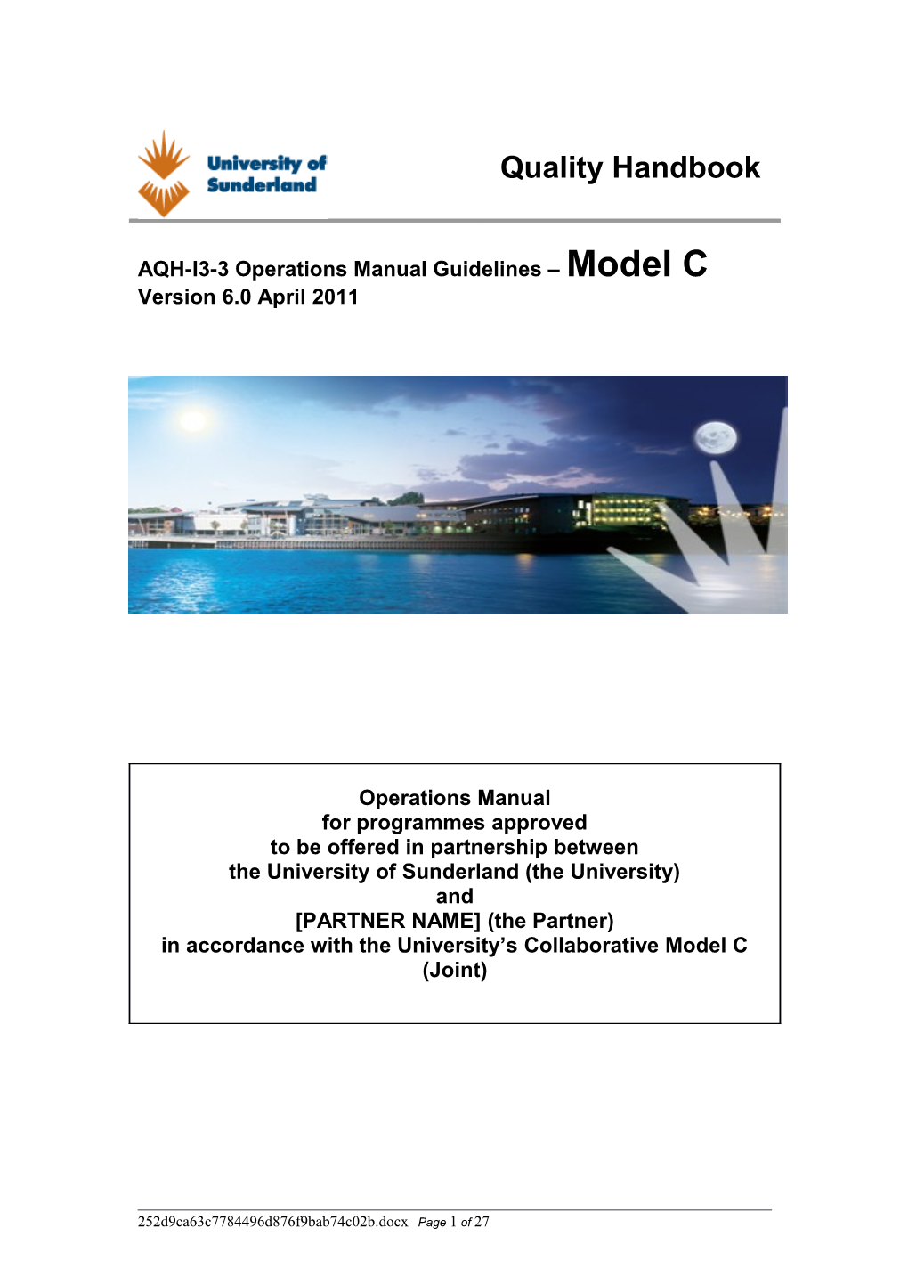 AQH-I3-3 Operations Manual Guidelines Model C