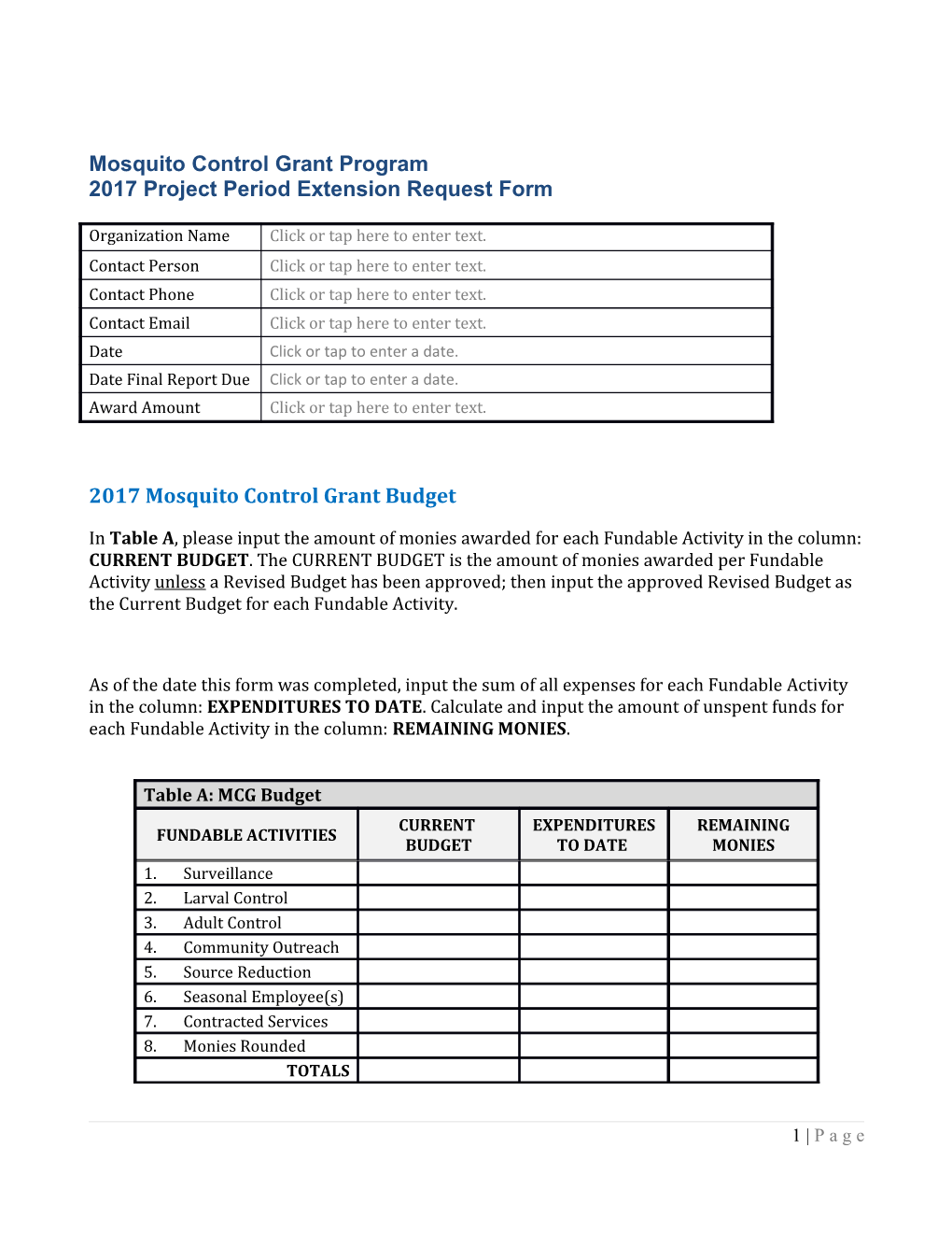 Mosquito Control Grant Program