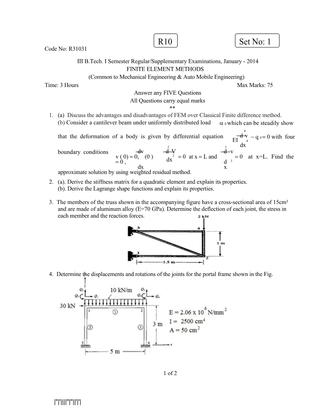 III B.Tech. I Semester Regular/Supplementary Examinations, January - 2014