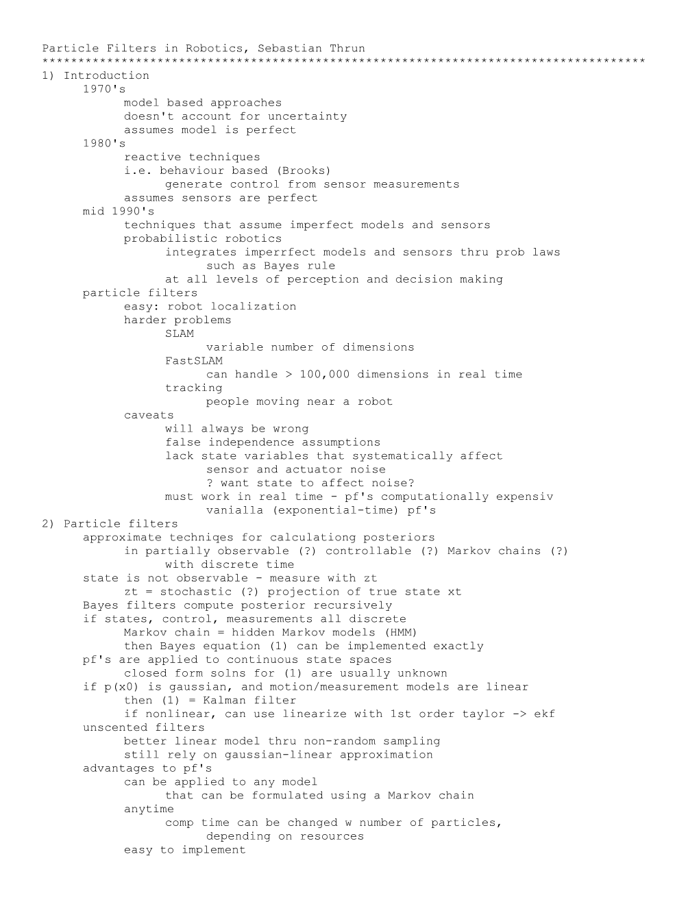 Particle Filters in Robotics, Sebastian Thrun