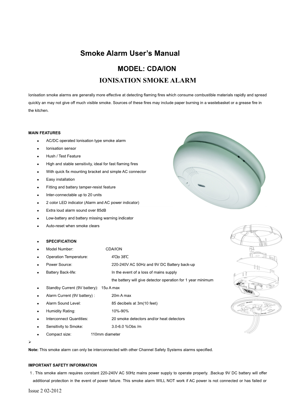 Smoke Alarm User S Manual