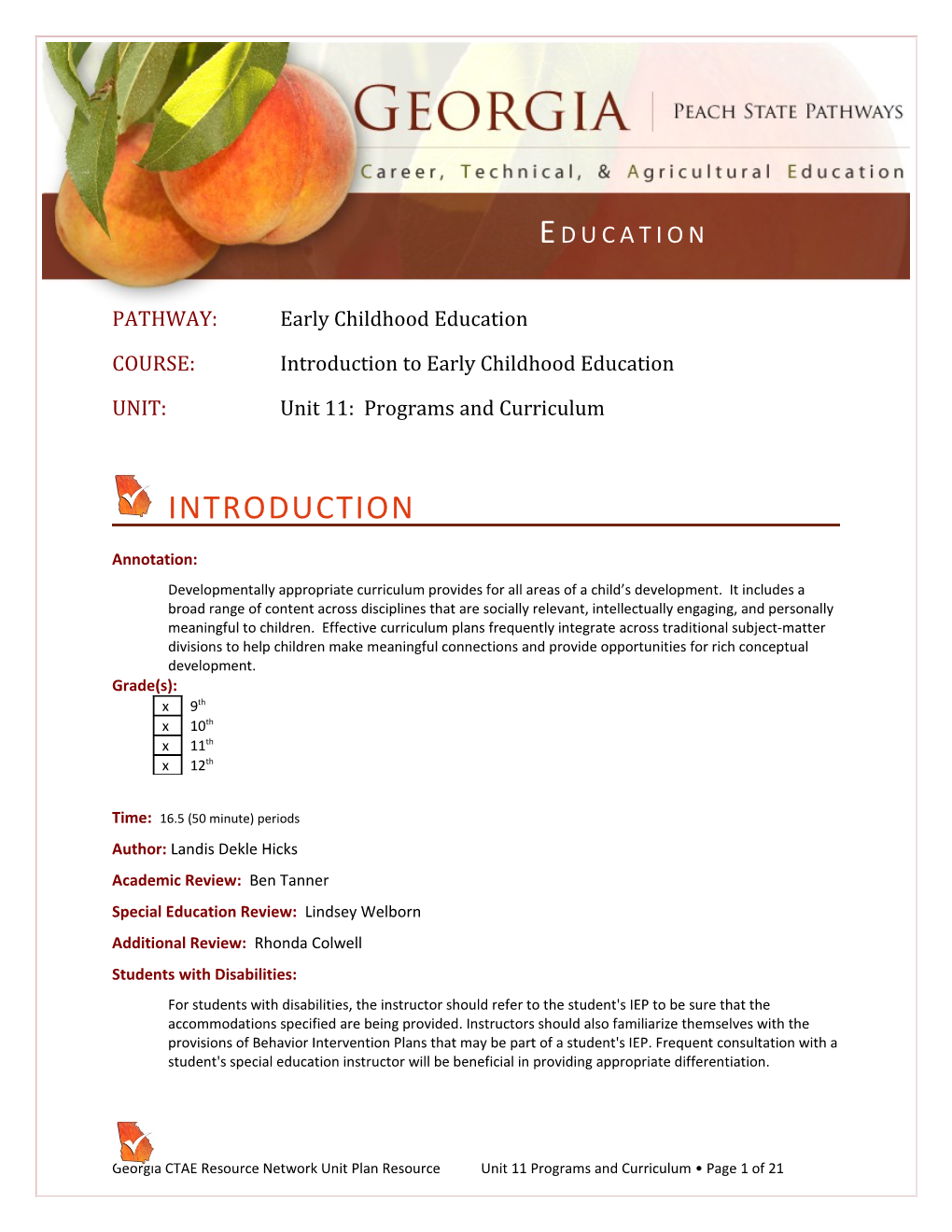 PATHWAY: Early Childhood Education