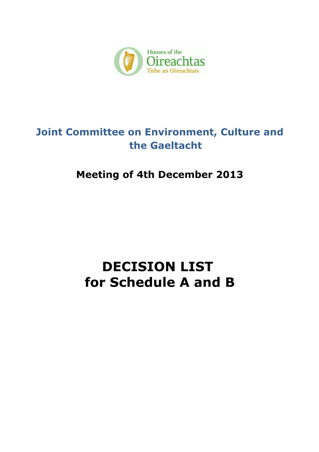 Joint Committee on Environment, Culture and the Gaeltacht