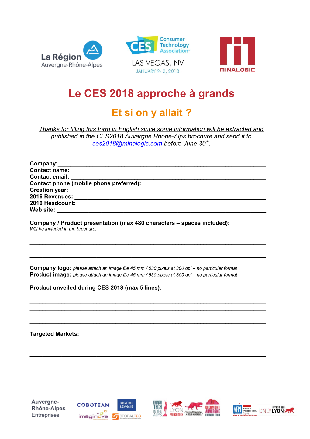 Le CES 2018 Approche À Grands