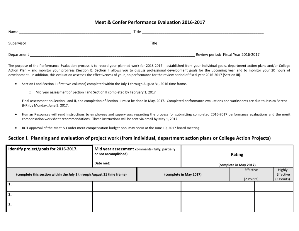 Meet & Confer Performance Evaluation2016-2017