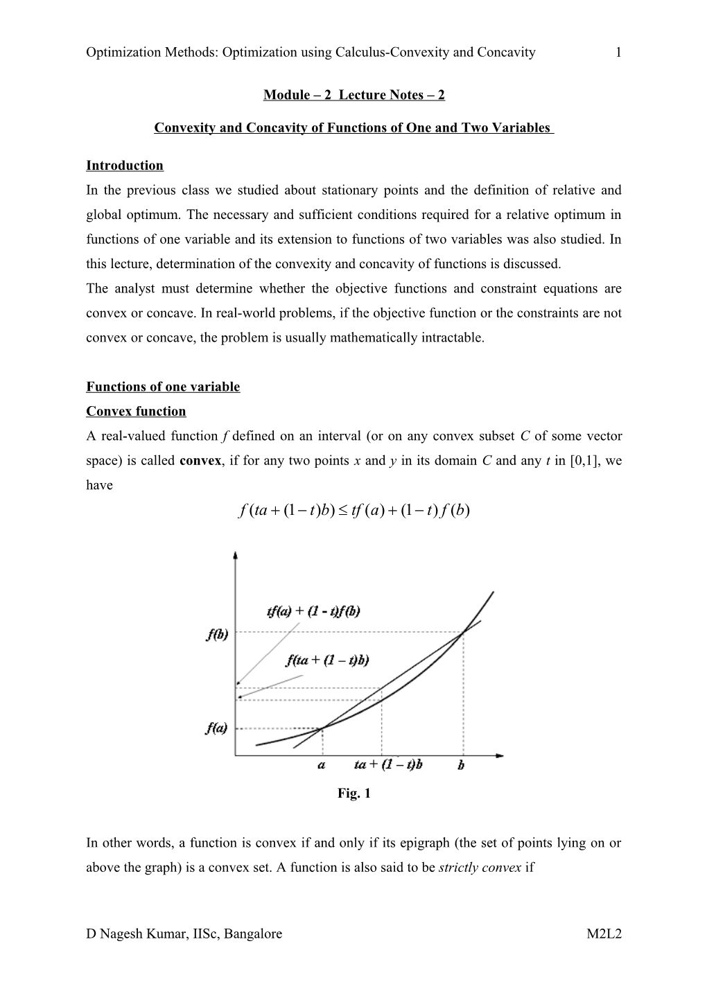 Optimization Methods: Optimization Using Calculus-Convexity and Concavity