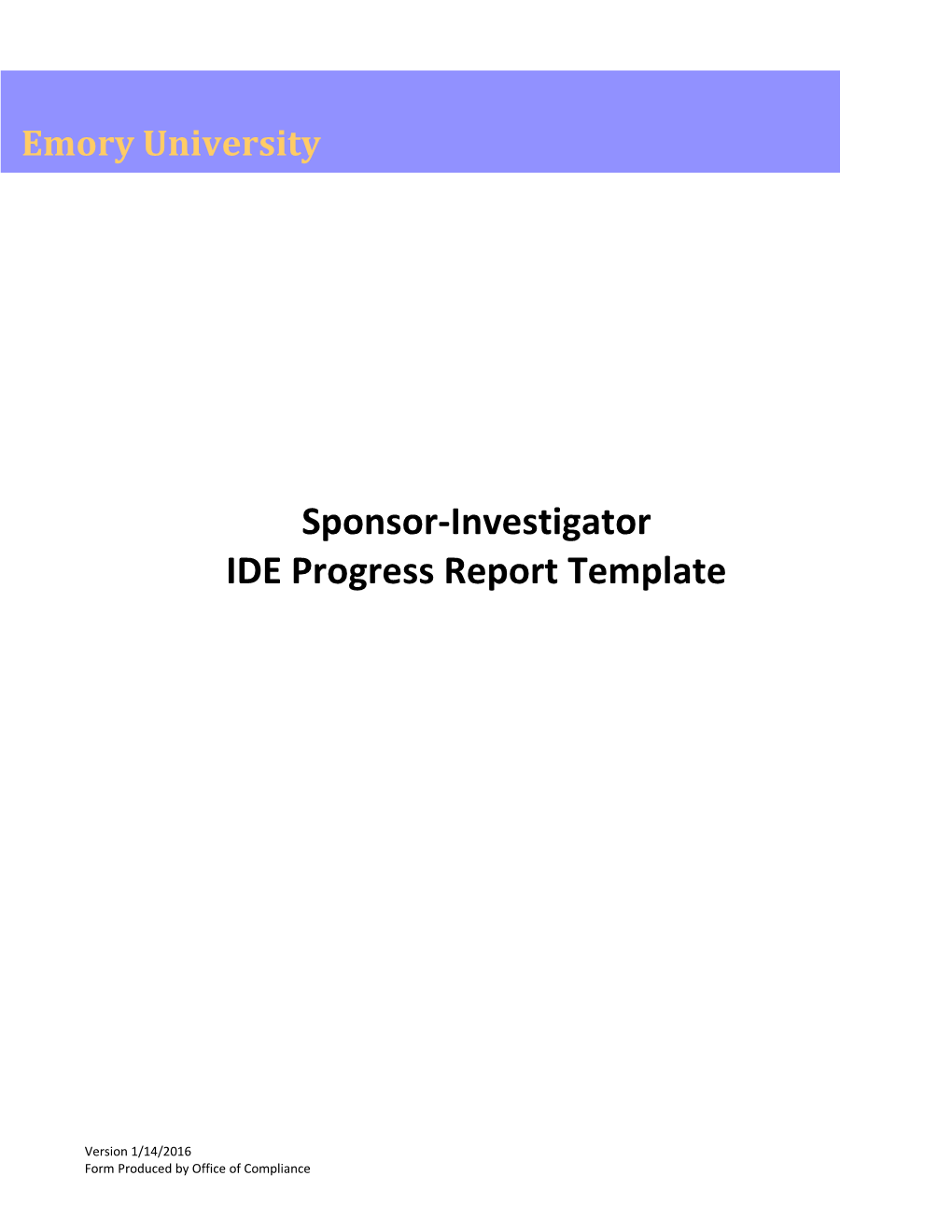 IND Application Template