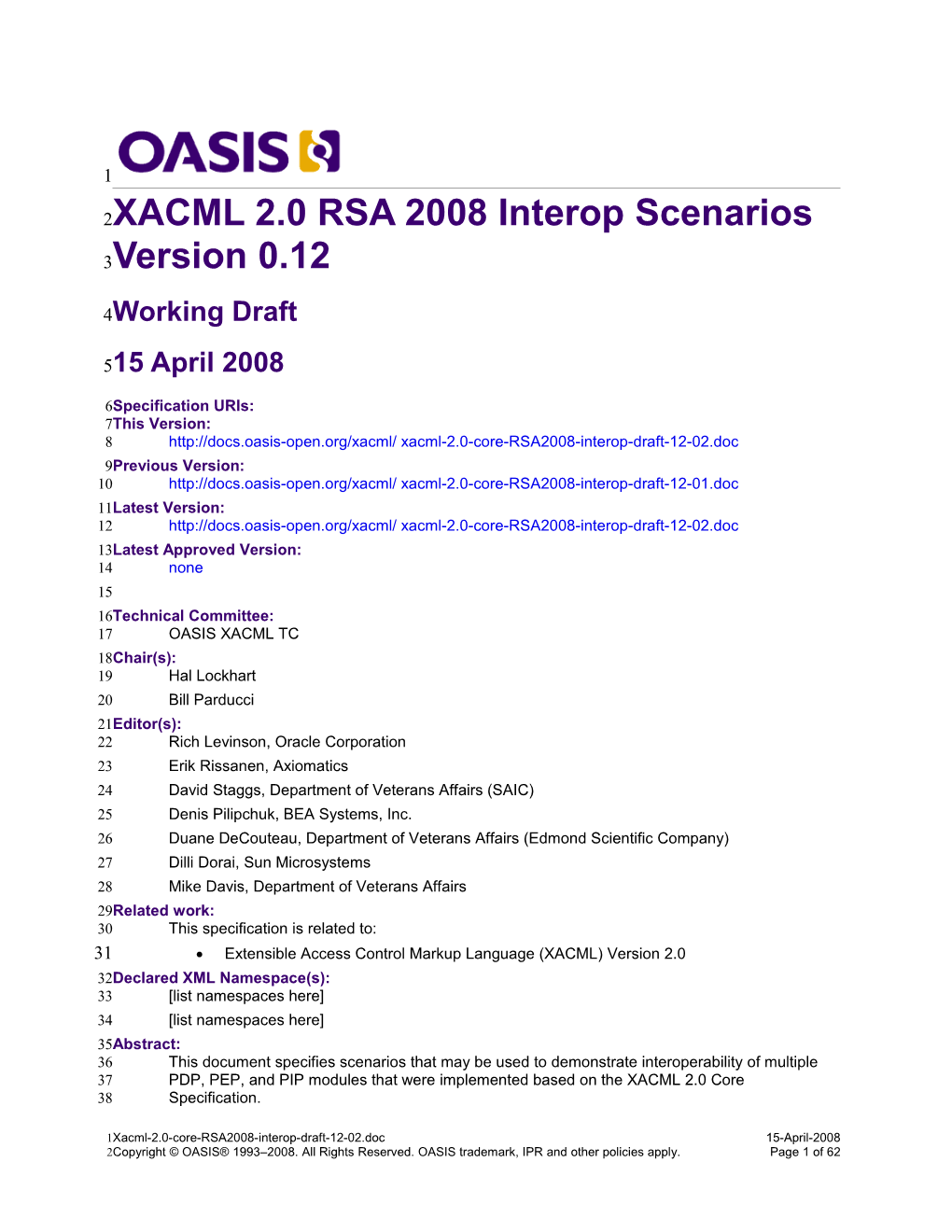 OASIS Specification Template s12