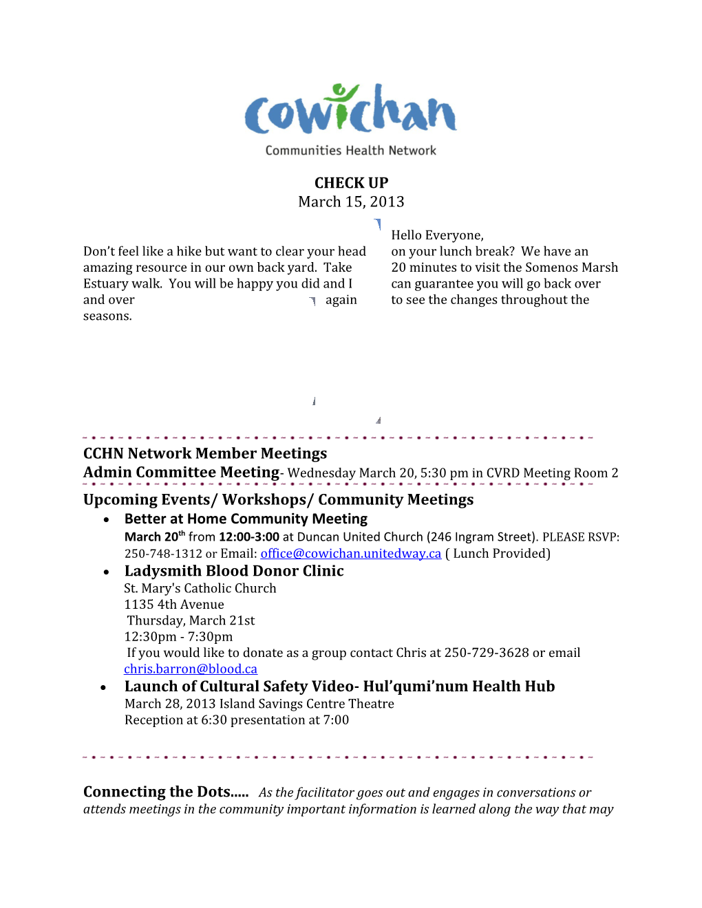 CCHN Network Member Meetings