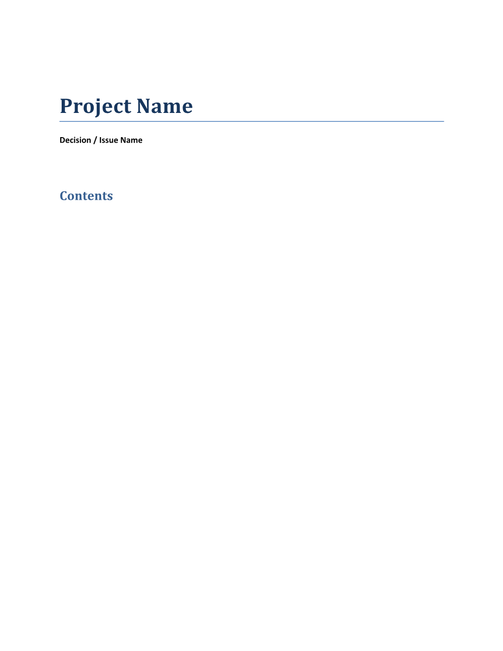 Decision Document Example and Template