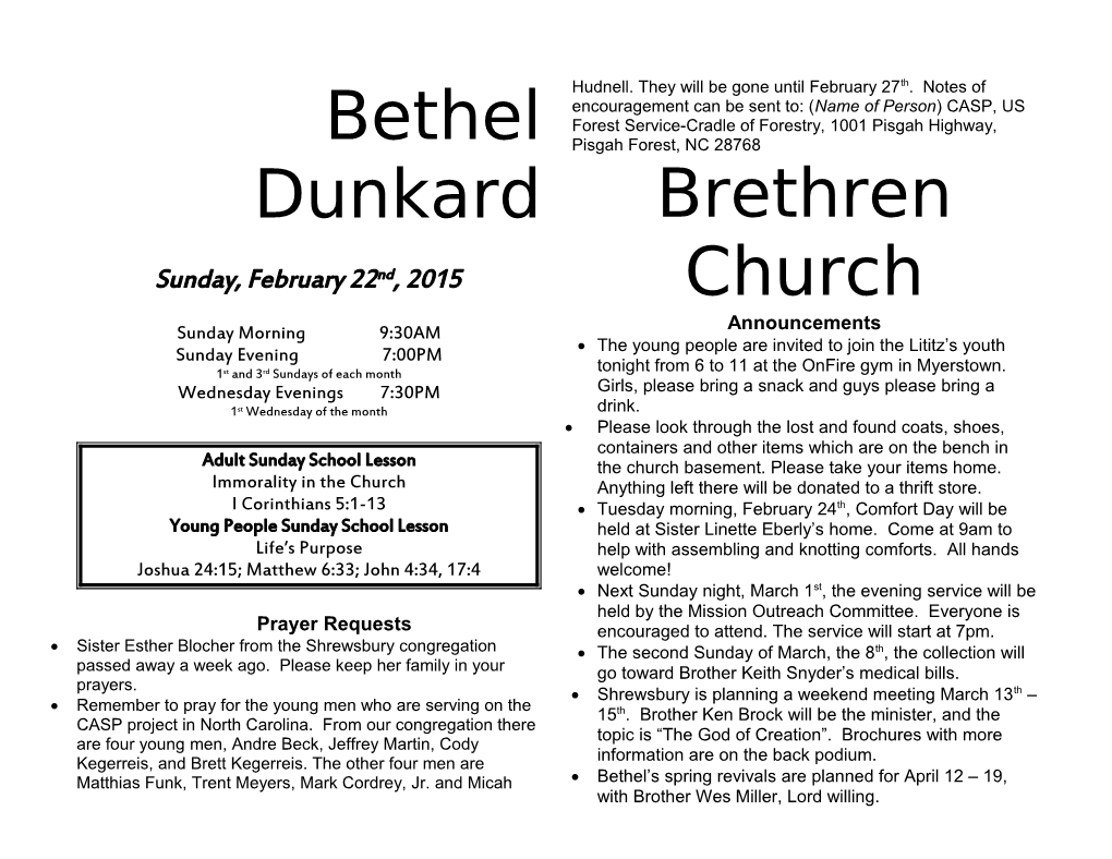 Bethel Dunkard Brethren Church