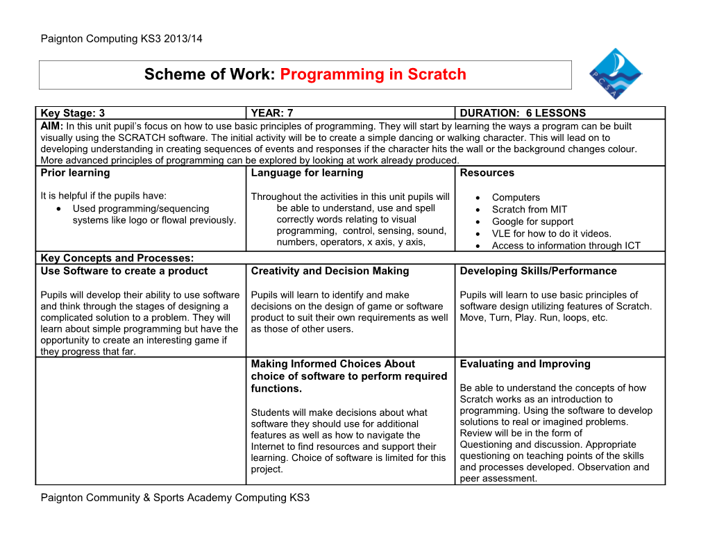 Paignton Computing KS3 2013/14