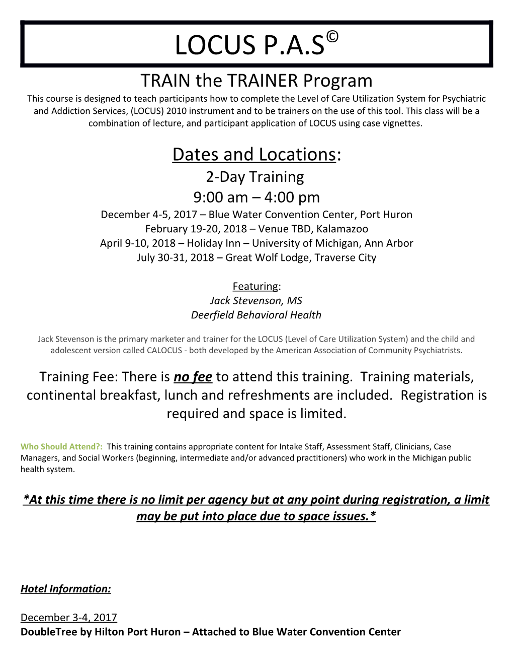 TRAIN the TRAINER Program