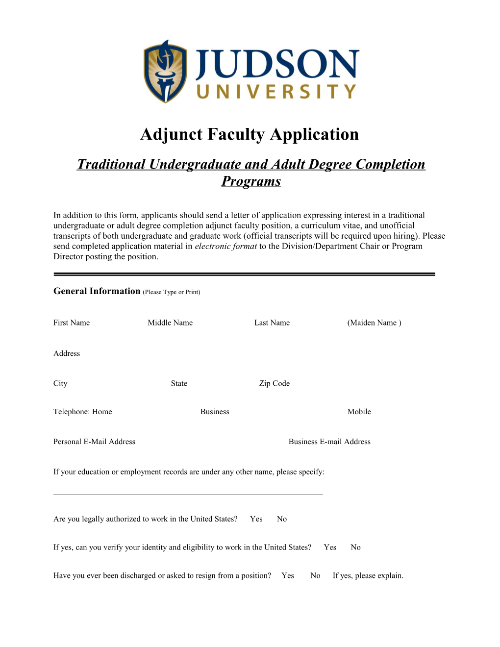 Traditional Undergraduate and Adult Degree Completion Programs