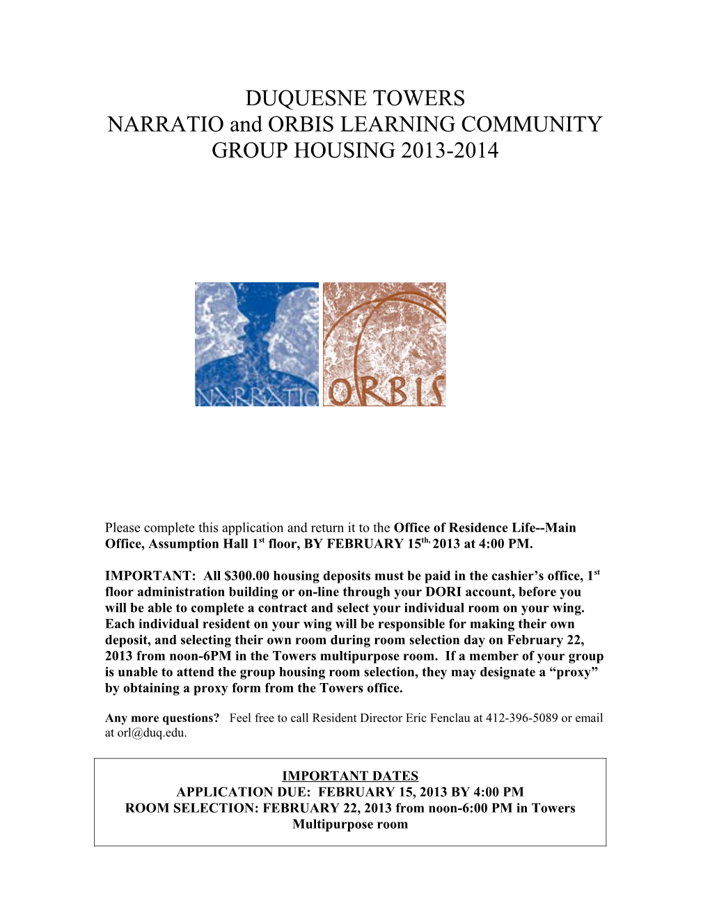 NARRATIO and ORBIS LEARNING COMMUNITY