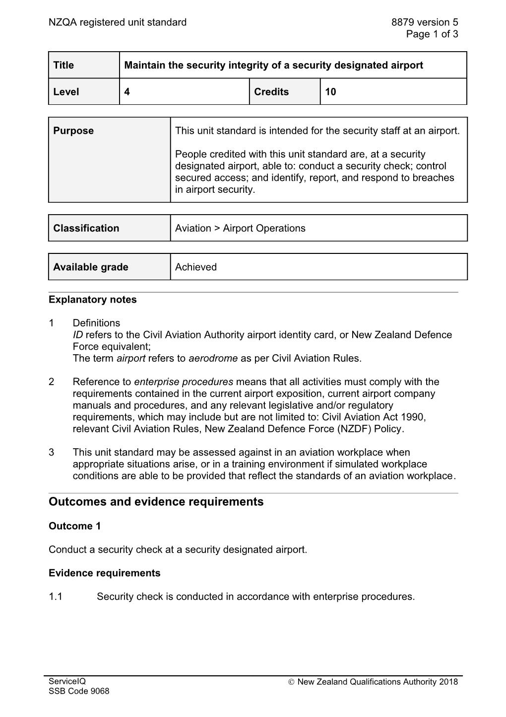 8879 Maintain the Security Integrity of a Security Designated Airport