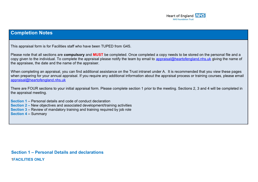 Section 2 New Objectives and Development/Training Activities (Achievable Within 12 Months)