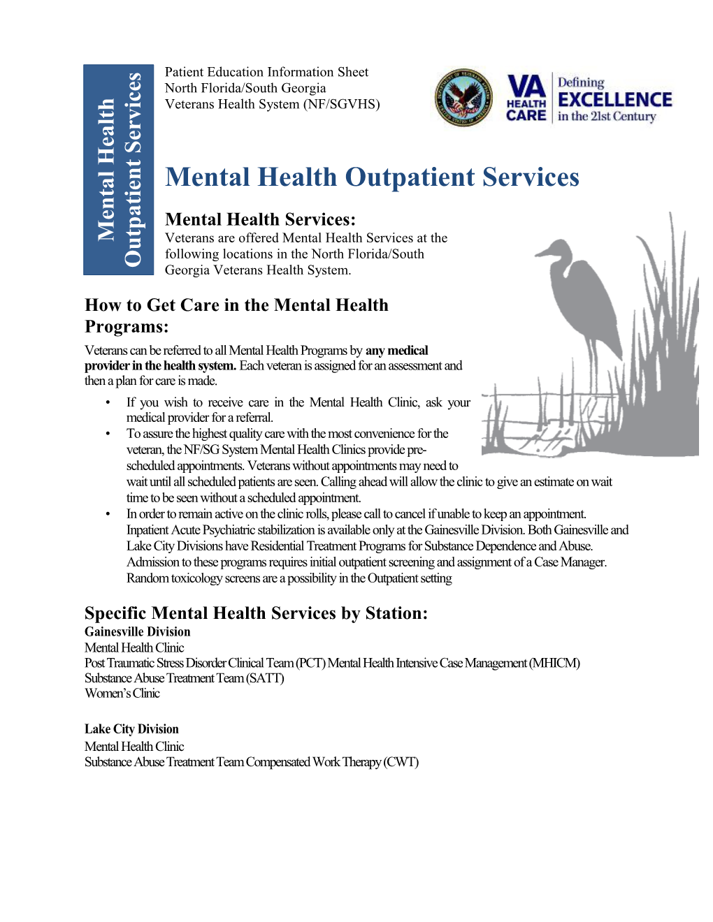 Mental Health Outpatient Services