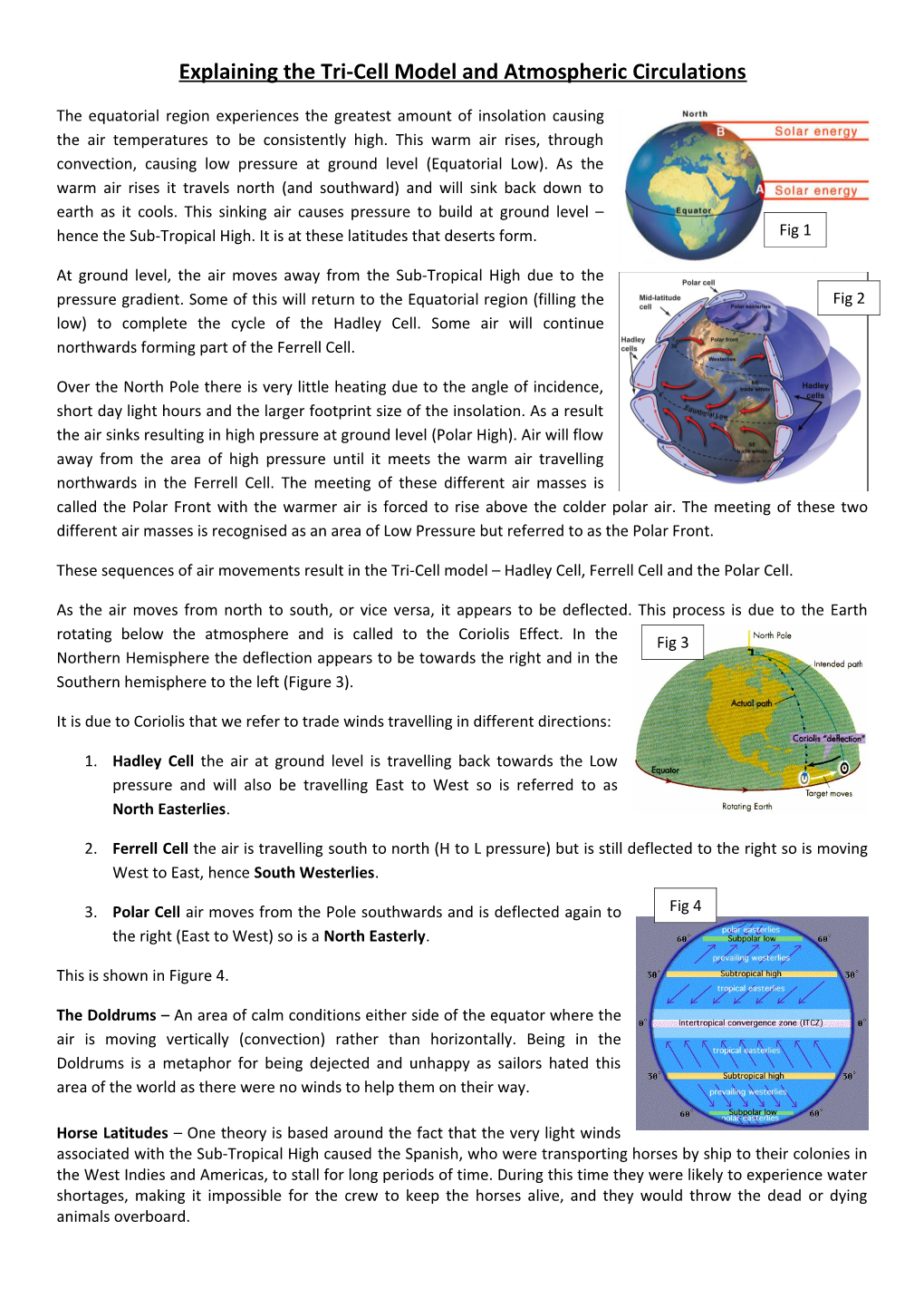 Explaining the Tri-Cell Model and Atmospheric Circulations