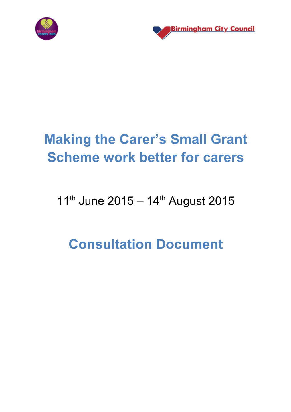 Makingthe Carer Ssmall Grant Scheme Work Better for Carers