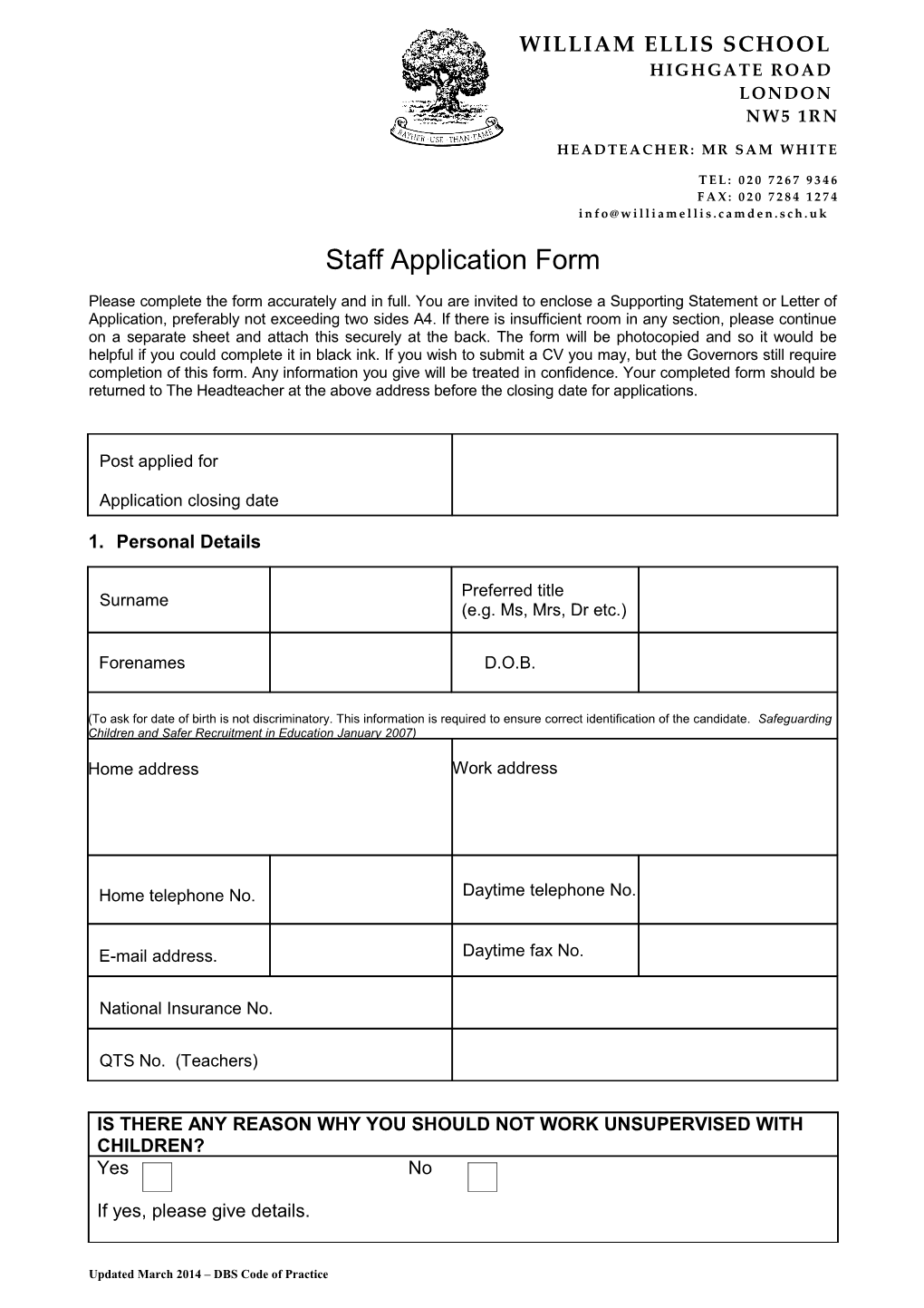 Staff Application Form s1