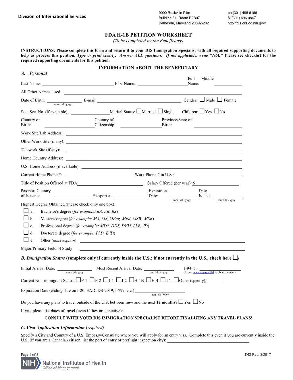 Information About the Beneficiary