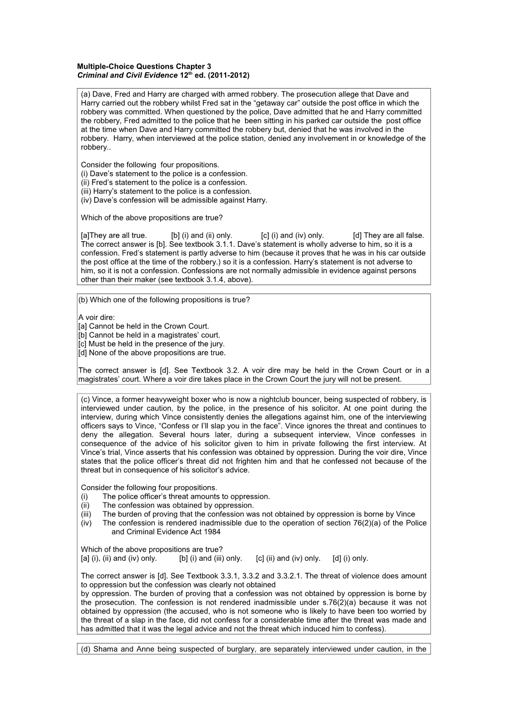 Multiple-Choice Questions Chapter 3