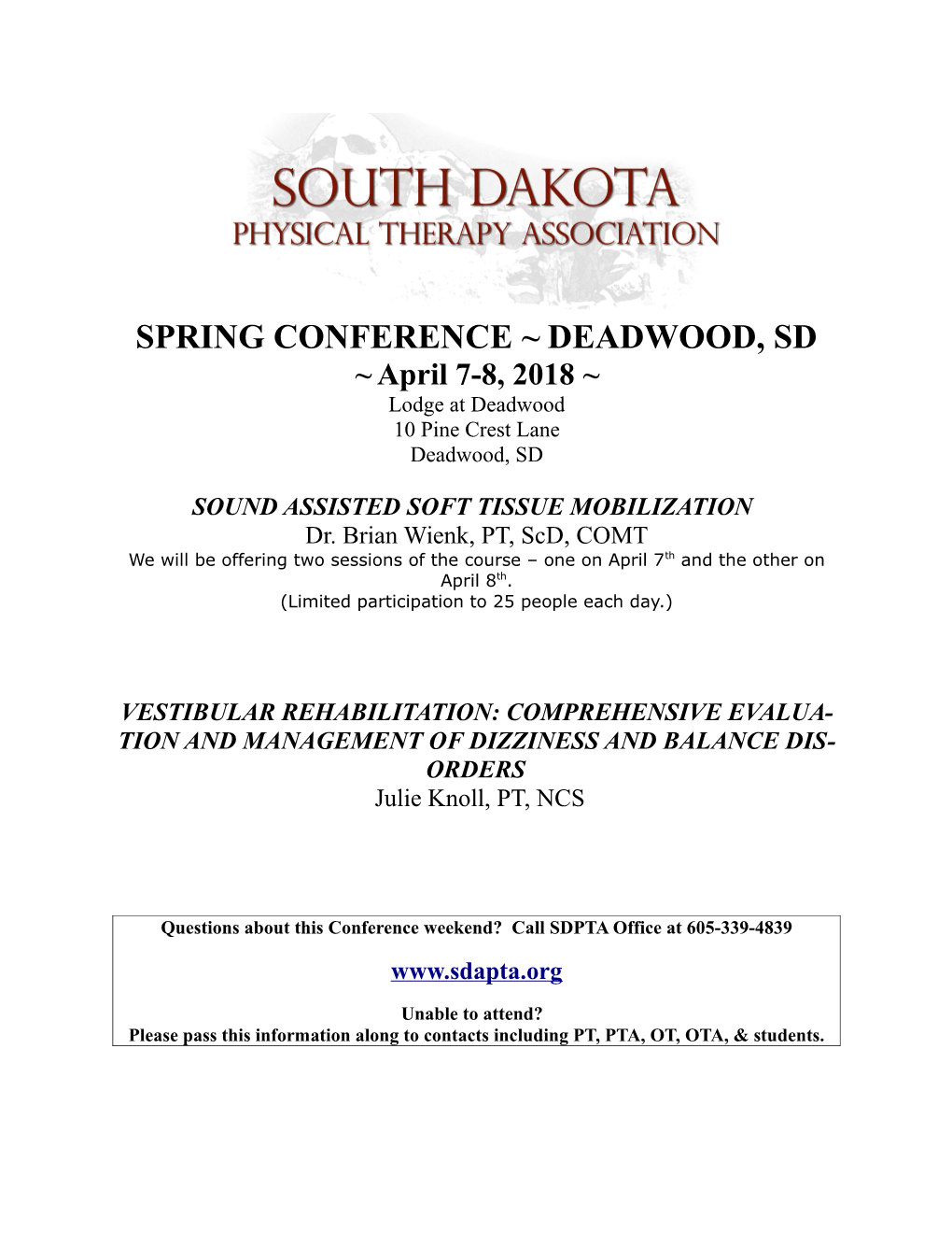Spring Conference Deadwood, Sd