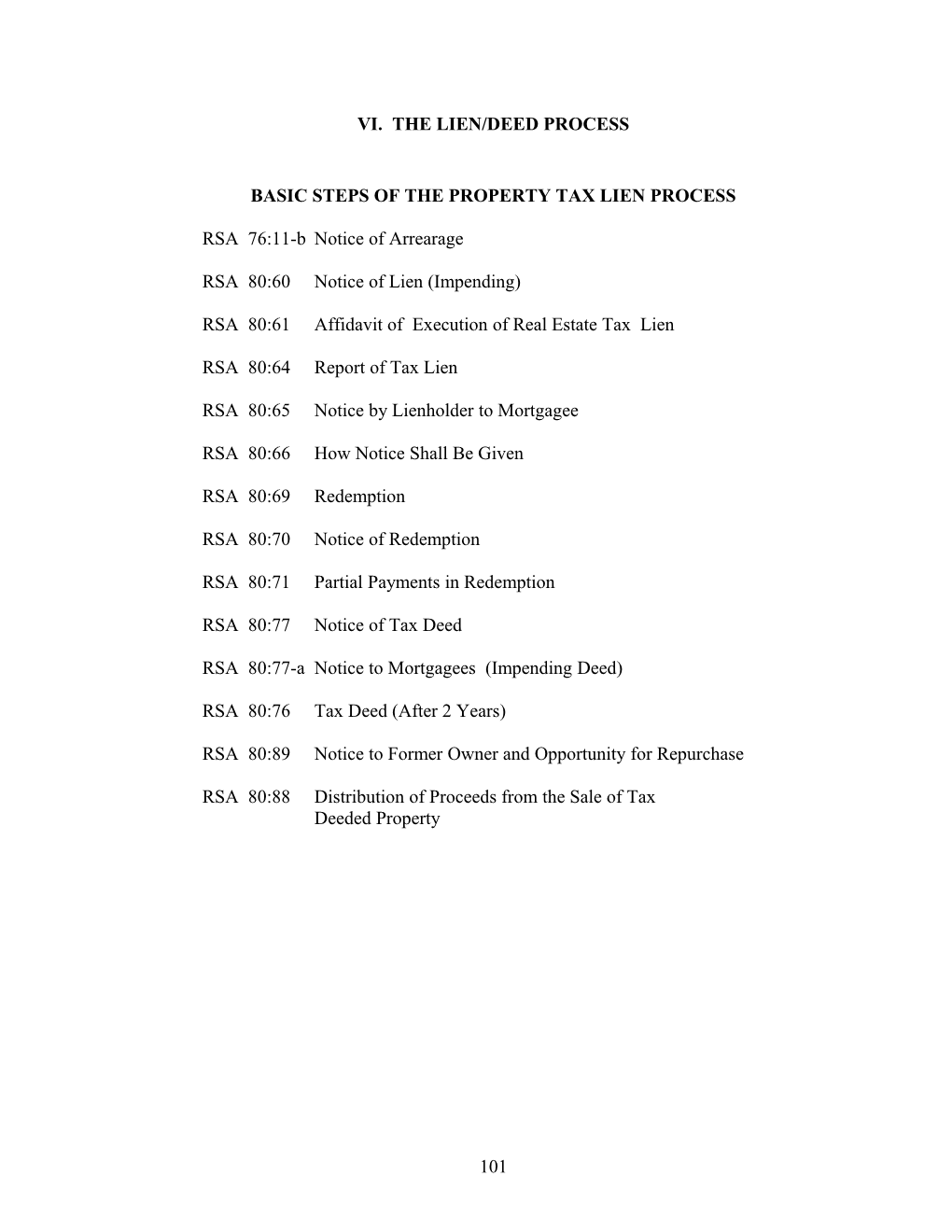 Basic Steps of the Property Tax Lien Process