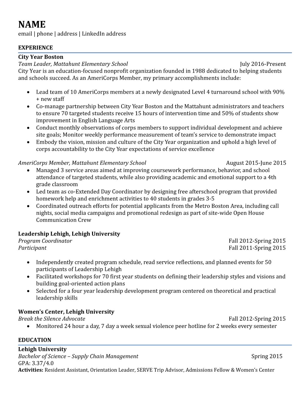 HQ - Resume Template3 Seniorcorpstl