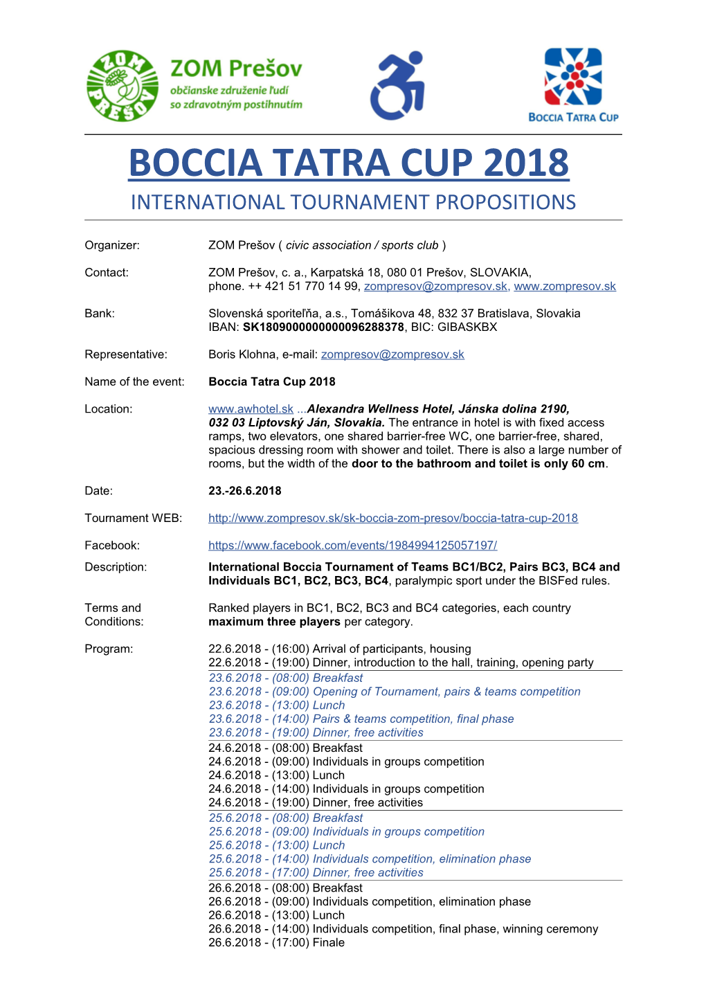 Boccia TATRA CUP 2018