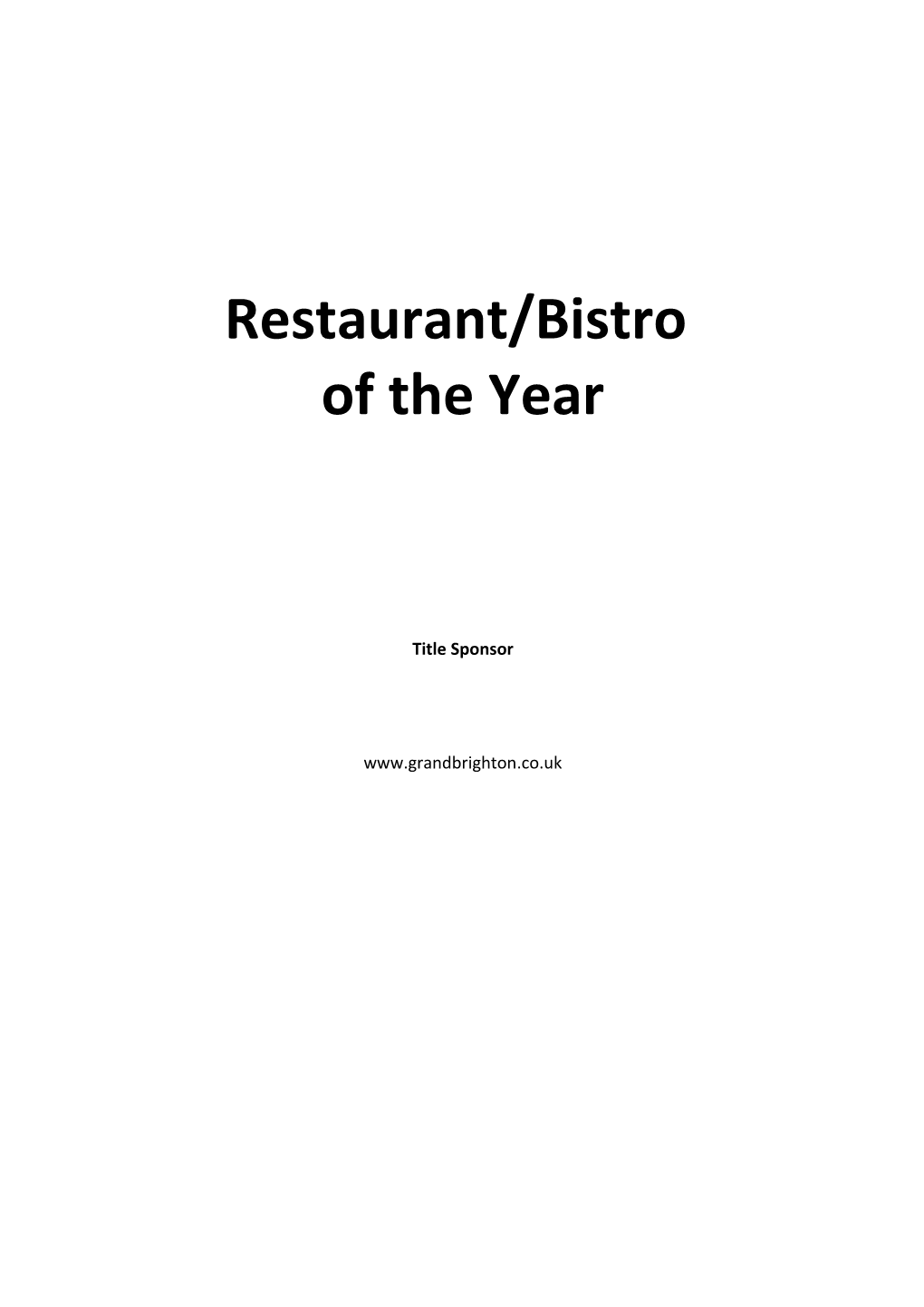 Restaurant/Bistro