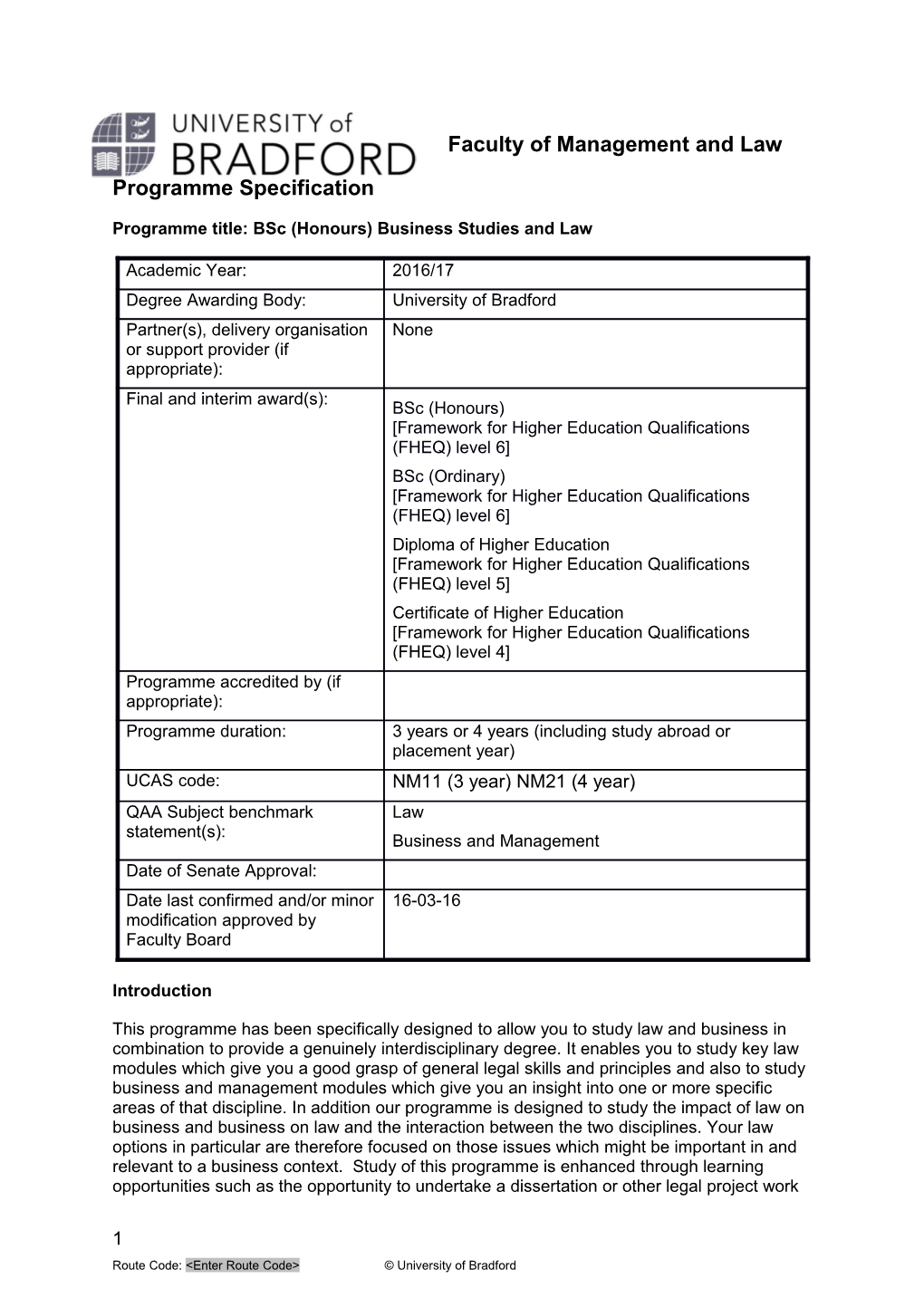 Faculty Ofmanagement and Law