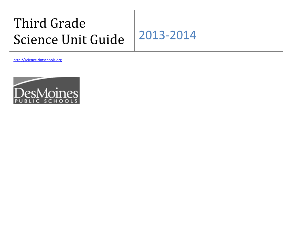 Third Grade Science Unit Guide