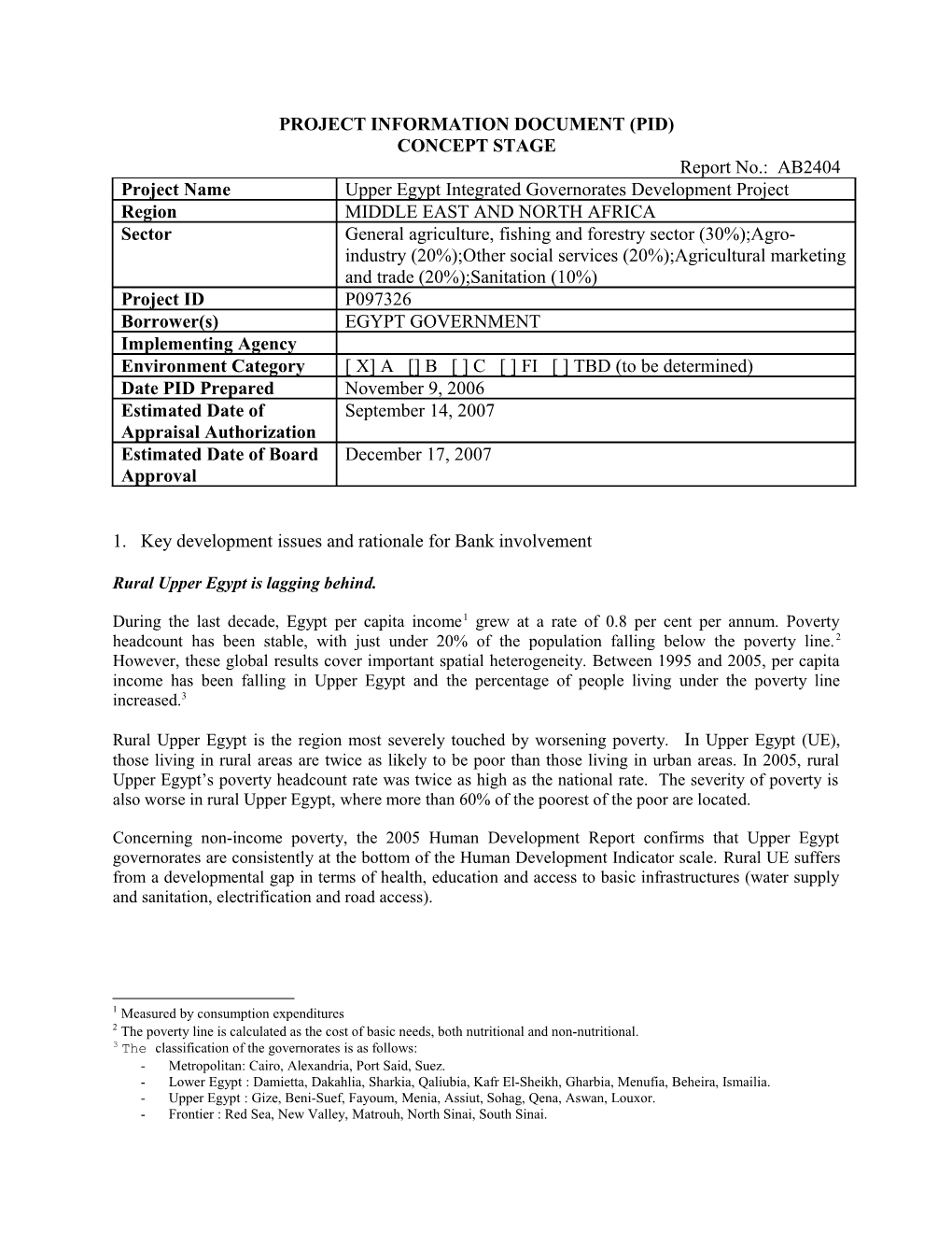 Project Information Document (Pid) s45