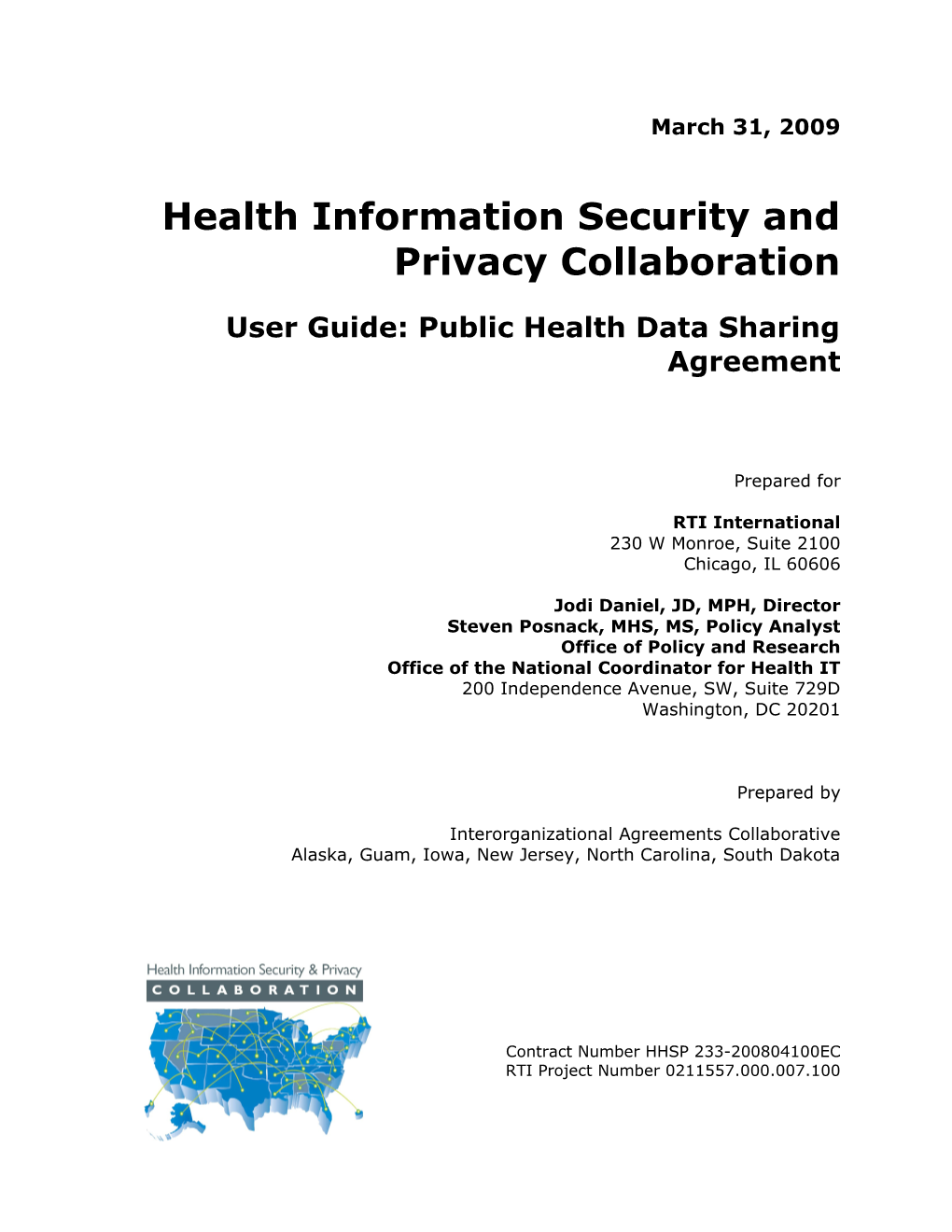 User Guide: Public Health Data Sharing Agreement