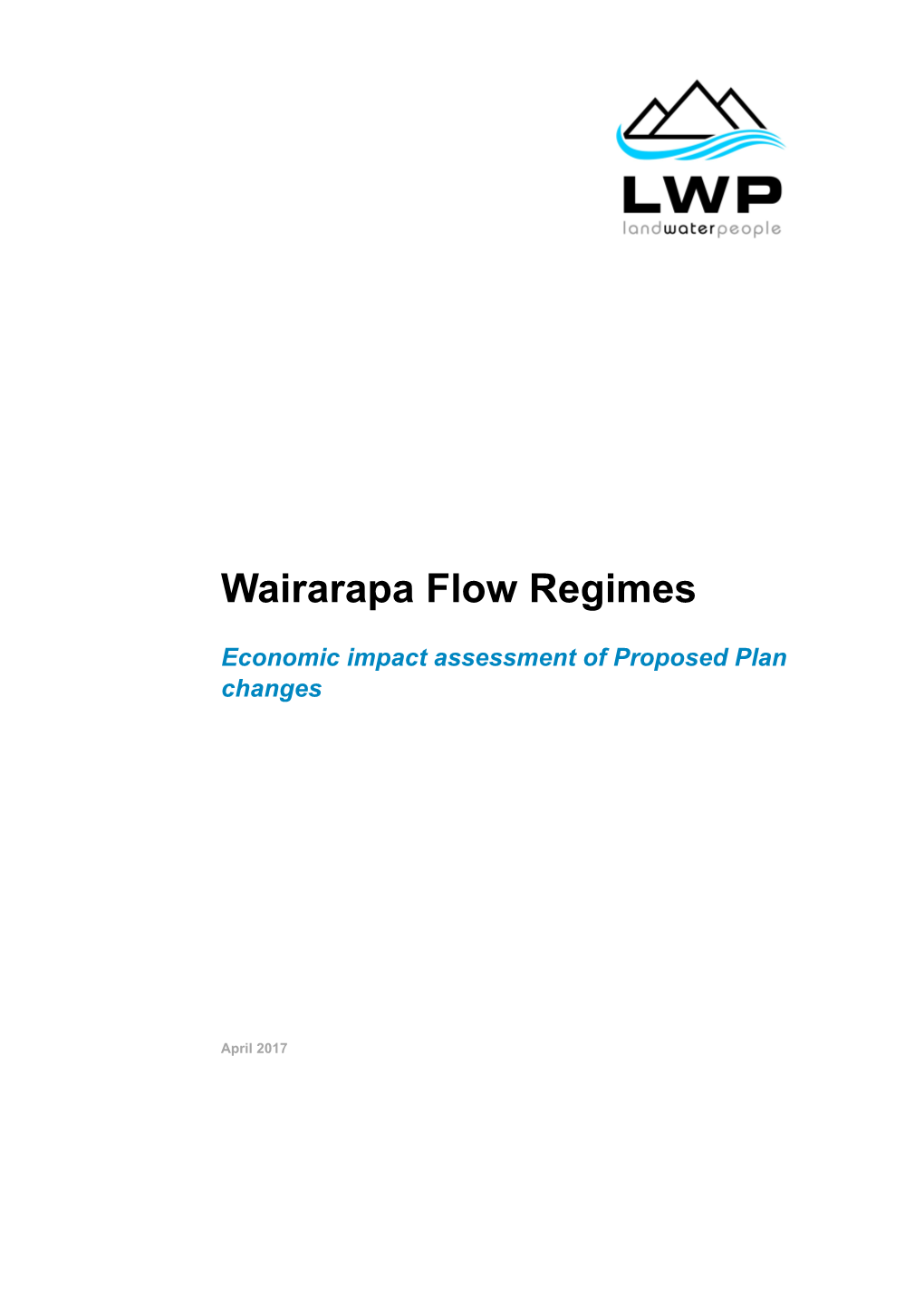 Economic Impact of Proposed Plan Changes for Water Allocation in the Wairarapa