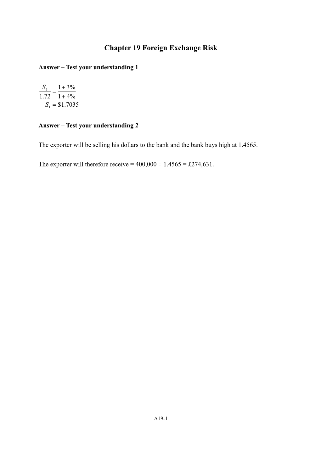 Chapter 17 Foreign Exchange Risk s1